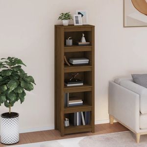 The Living Store Boekenkast 50x35x154 cm massief grenenhout honingbruin - Boekenkast - Houten Boekenkast - Grenenhouten Boekenkast - Vintage Boekenkast - Bibliotheek