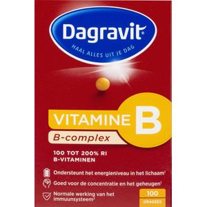 Dagravit Vitamine B B-Complex - Vitamine B1, B2, B3, B5 en B6 ondersteunen het energieniveau in het lichaam. - 100 tabletten