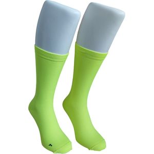WeirdoSox - Compressie sokken - Kuit hoogte - Steunkousen voor vrouwen en mannen - 1 paar - Fluor geel 43/46 - Ideaal als compressiekousen hardlopen - compressiekousen vliegtuig