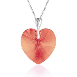 Montebello Ketting Mila HZ105 - Swarovski® Hart - 925 Zilver Gerhod. - Ø18mm - 45cm