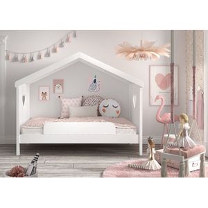 LUCEVI - Amori Huisbed Zonder Rug - Wit - MDF - Inclusief Lattenbodem