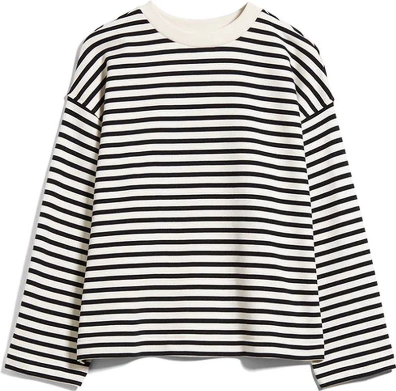 ARMEDANGELS Frankaa Stripe Dames Trui - Zwart Wit - Maat M