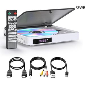 RFWR® DVD Speler voor TV met All Regions Free, HDMI 1080P en AV-uitgang, USB-ingang, Draagbare CD Speler met Afstandsbediening