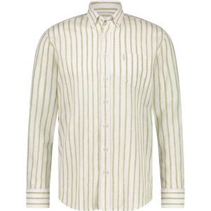 State Of Art Overhemd Linnen Streep Groen - Maat XXL - Heren - Overhemden Casual