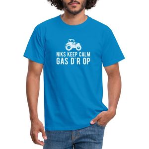 Niks Keep Calm Gas D'r Op Tractor T-Shirt Heren