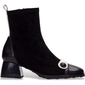 Hispanitas - BHI254219 - Enkellaarsjes - Zwart - Veloursleer - Ritssluiting - Casual