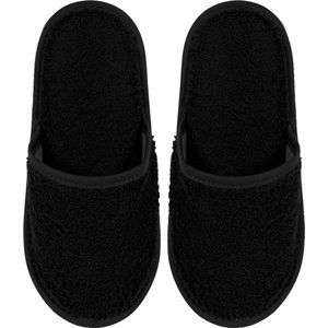 Badslippers - Badstof - Zwart - Uni Pure - 1 Paar