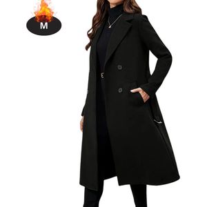 Bovista Mantel Dames - Tussenmantel - Jas - Mantelpakje - Trenchcoat - Overjas - Overcoat - Winter - Zwart - L