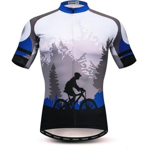 Korte Mouwen Fietsshirt voor Mannen - Ademend Sportshirt met Drie Rugzakken