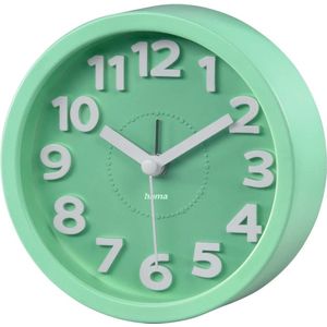 Hama Retro Wekker - Trendy wekker - Stille klok - Analoog - Incl. batterij - 12x4x12 cm - Groen