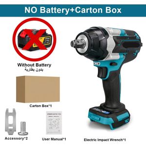 Slagmoersleutel - Slagschroevendraaier - Brushless - Accu Slagmoersleutel - Draadloos - 1800N.M - 1/2 inch - Zonder Accu