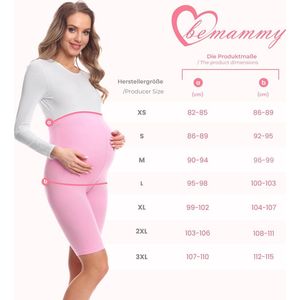 Be Mammy BE-BE20-285-LE Dames Zwangerschapsleggings - Kort - Katoen - Elasthan - Yogabroek - Wit - 3XL