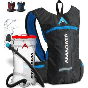 Atacama - Drinkrugzak - Hardloop Rugzak - Hardloopvest - Drinkvest met Drinkhouder - Running Vest - Trailvest - Hydration Backpack - Geschikt voor Hardlopen en Mountainbiken - Geschikt voor Camelbak Drinkzak - Lichtgewicht -Zwart/Blauw