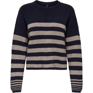 ONLY - ONLKATIA LS RIB STRIPE O-NECK CC KNT - Dames - Gebreide truien