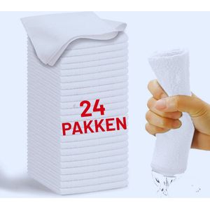 2100-Serie Eindeigingsdoekjes - 24 Stuks (13 X 13 Inch) Ultrazacht - Absorberend En Herbruikbaar Voor Pluisvrije Huishoudelijke Reiniging