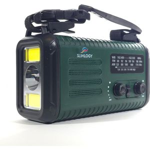 Slimlogy R3 Pro Solar Noodradio & Zaklamp – 20.000 mAh Powerbank – Met Crank & Zonnepaneel - noodpakket - Nederlandse handleiding - Opwindbaar - Crank
