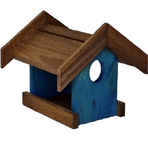 GARDEN SPIRIT Vogelvoederhuisje 14 x 18 x 11 cm - Vogelhuisje blauw