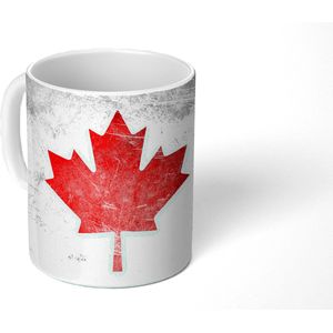 Mok - Koffiemok - Vlag van Canada op roestvrij staal - Mokken - 350 ML - Beker - Koffiemokken - Theemok