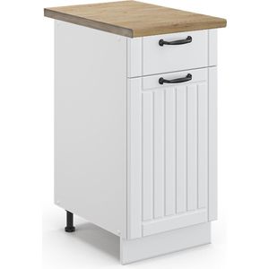 Vicco Fame-Line Keuken Keukenonderkast – 40 cm , WB Eik Wit Landhuis , WB Eik