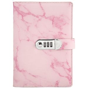 Luxe Dagboek met Slot - Geschikt voor Vrouwen & Meisjes - Cijferslot - Roze Marmer Design