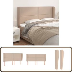vidaXL Hoofdbord Kunstleer Cappuccino 183x23x118cm Hoofdboard - Kapstok - Bedroom Decor - Slaapkamer Accessoires - Bruine Meubels