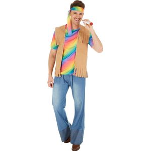dressforfun - herenkostuum hippie peace M - verkleedkleding kostuum halloween verkleden feestkleding carnavalskleding carnaval feestkledij partykleding - 300948