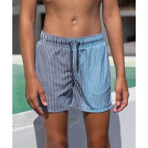 SEA'SONS - Zwembroek Jongens - Kleurveranderend - Gestreept - Donker Grijs Blauw - Maat 98/104