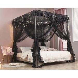 Hoekpalen Bed Luifel - Bedgordijnen Klamboe voor Slaapkamer Decoratie