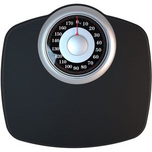 Analoge weegschaal tot 180 kg met antislip rubberoppervlak en grote cijfers