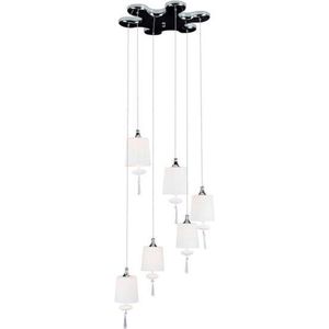 Hanglamp Dance 6 - chroom / wit - 6x35w G4