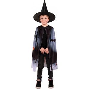 Halloween Cape Bloody Met Hoed Kinderen - Halloween Cape - Halloween Kostuum Kinderen - Halloween Kinderen - One Size