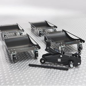 Datona® Automover set van 4 stuks en krik - Zwart