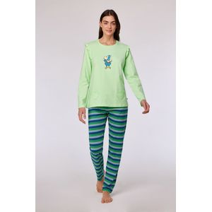 Woody Meisjes-Dames pyjama groen - maat S