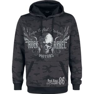 Rock Rebel by EMP Donkergrijze hoodie met opdruk - Heren - S