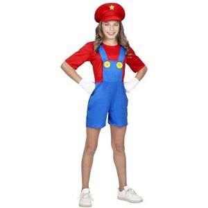 WIDMANN - Loodgieter videospel kostuum voor meiden - 158 (11-13 jaar)