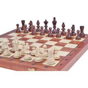 Chess the Game - Klassiek Schaakspel - Middelgroot klassiek houten schaakbord met schaakstukken