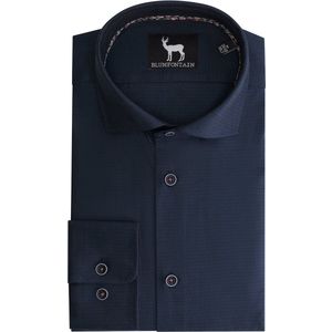 GENTS - Overhemd Uni strijkvrij - Katoen - Navy - Maat S/S