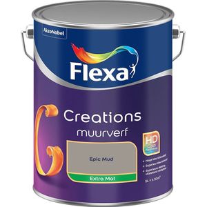 Flexa - Creations Muurverf Extra Mat - Epic Mud - Mengverf - 5 Liter