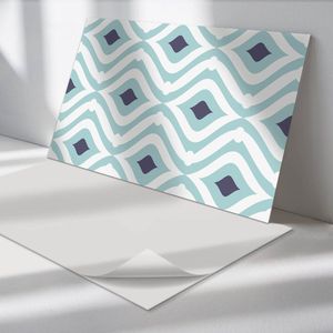 Wallfluent Vinyl Wandpaneel - Golven en ritmes PVC Muurpaneel - 100 cm x 50 cm - Blauw PVC wandpaneel - 1 stuk - Rechthoekig Wandbekleding Vinyl - Patroon Wandpaneel - Zelfklevende Wandbekleding - Wandpaneel Keuken en Badkamer