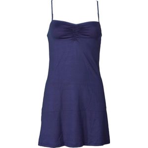 RJ Bodywear Pure Color dames jurk (1-pack) - onderjurk met verstelbare bandjes - donkerblauw - Maat: L
