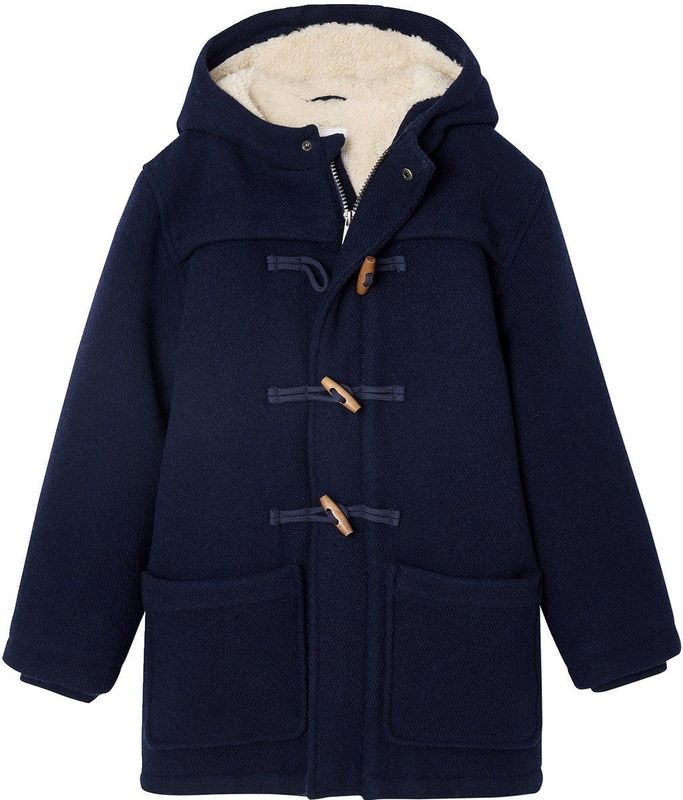 Vertbaudet - Dufflejas - Olijfkleurig - Wollen Stof - Met Sherpavoering