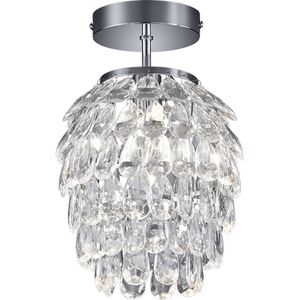 LED Plafondlamp - Plafondverlichting - Torna Pret - E14 Fitting - Rond - Glans Chroom - Aluminium