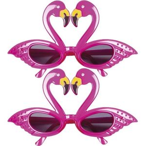 2x stuks flamingo feest zonnebril voor volwassenen - Hawaii Tropische thema feestartikelen