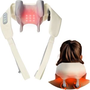 Silvergear - Massageapparaat - Wit - Draadloos - Shiatsu - Nek en Schouders - 25W