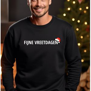 Heren kersttrui- Fijne vreetdagen- maat M- Foute kersttrui- Zwarte sweater heren.