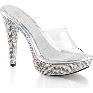 Fabulicious - COCKTAIL-501DM Muiltjes met hak - US 8 - 38 Shoes - Zilverkleurig/Transparant