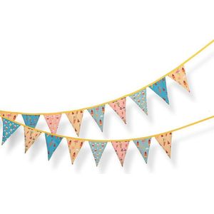 Stoffen slinger - mini vlaggenlijn - Feest Slingertje - Geboorte - Verjaardag - PARTY MINI (vlaggenlijn 3 mtr lang met 18 vlaggetjes)
