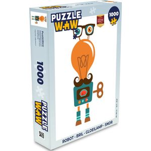 Puzzel Robot - Bril - Gloeilamp - Snor - Kinderen - Jongens - Legpuzzel - Puzzel 1000 stukjes volwassenen
