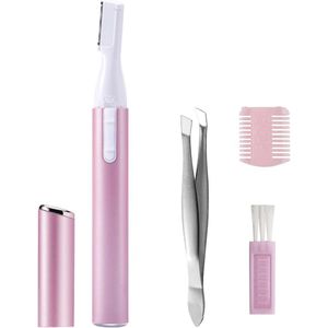 Elektrisch Wenkbrauwmes met Kam, Reinigingsborstel en Snij-Clip - Draagbare Oplossing voor Perfecte Wenkbrauwen