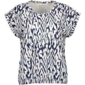 Blue Seven - Shirt 105863 blauw/wit print ronde hals - maat 44